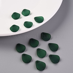 透明つや消しアクリルパーツ  花弁  濃い緑  17x14x2.5mm  穴：1.8mm  約2330個/500g&nbsp;MACR-S371-09A-735