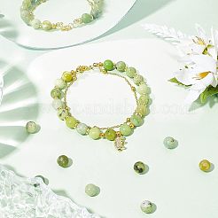 2連売り天然サーペンタインビーズ連売り  ラウンド  8mm  穴：1.2mm  約48個/連  15.55インチ（39.5cm）&nbsp;G-OC0003-11