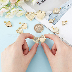 8Pcs 8 Style Brass Locket Pendants&nbsp;KK-BC0004-42
