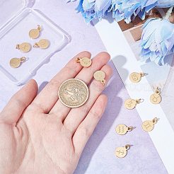 12Pcs 12 Style Golden Plated 304 Stainless Steel Charms&nbsp;STAS-DC0002-80