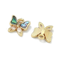 Brass Micro Pave Clear Cubic Zirconia Charms&nbsp;KK-F926-03G
