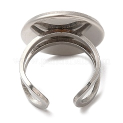 Non-Tarnish 304 Stainless Steel Open Cuff Findings&nbsp;STAS-R123-02D-P