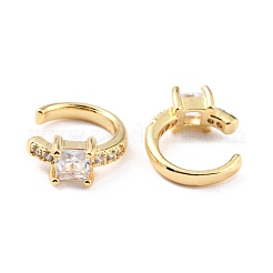 Brass Micro Pave Cubic Zirconia Cuff Earrings&nbsp;EJEW-K086-02G-01
