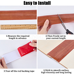 自己接着 PVC フロアドア フラット トランジション ストリップ  床隙間カバー結合ストリップ  サドルブラウン  50x3mm&nbsp;DIY-WH20031-052F