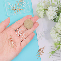 8Pcs 2 Colors Brass Branch Pendants&nbsp;KK-CA0002-77