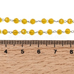 12個 12色 304ステンレススチール ガラスファセットロンデルビーズ ハンドメイドリンクチェーン 誕生石ネックレス 女性用  ミックスカラー  ステンレス鋼色  14.96インチ（38cm）  1pc /カラー&nbsp;NJEW-G195-01P