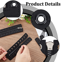 PU Leather Lace-in Boot Zipper Inserts&nbsp;LS-DIY-WH0474-002
