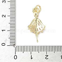 真鍮製マイクロパヴェキュービックジルコニアペンダント  カドミウムフリー＆鉛フリー  女の子  丸カン付き  18KGP本金メッキ  透明  24x11.5x3mm  穴：3mm&nbsp;ZIRC-I356-08G-02