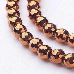 Non-magnetic Synthetic Hematite Beads Strands&nbsp;X-G-G092-10mm