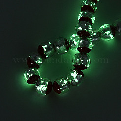 Luminous Handmade Lampwork Silver Foil Beads Strand&nbsp;FOIL-N029-03E