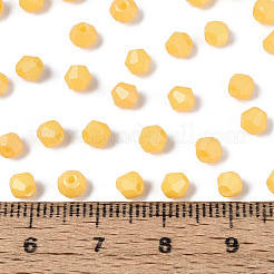 ベーキングペイント パールガラス シードビーズ  丸い穴  双円錐形  ゴールド  3.5~4x4~4.5mm  穴：1~1.2mm  約5625個/450g&nbsp;SEED-T007-21A-04