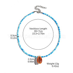 Summer Beach Natural Shell Pendant Glass Seed Beaded Necklaces for Women&nbsp;FS-WGEF253-10