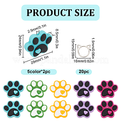 Dog Paw Print Food Grade Eco-Friendly Silicone Beads&nbsp;DIY-GO0001-89