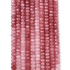模造翡翠クラックルガラスビーズ連売り  ロンデル  多面カット  インディアンレッド  7.5~8x5~5.5mm  穴：1.4mm  約70~71個/連  14.57~14.76インチ（37~37.5cm）&nbsp;LS-GLAA-N068-01A-A04