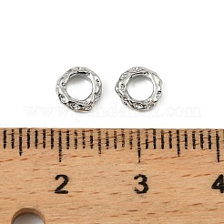 真鍮ビーズ  ハンマー加工された質感  プラチナメッキ  6.5x5.5x1.5mm  穴：3.5mm&nbsp;KK-D106-11P