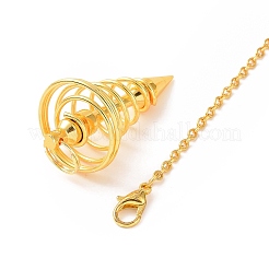 Brass Cable Chain Coil Dowsing Pendulums&nbsp;HJEW-D004-01G