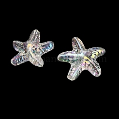 透明なアクリルビーズ  ヒトデ  ABカラーメッキ  透明  19x19x9mm  穴：1.6mm  約632個/500g&nbsp;AC-CBAE38D-03C