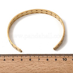 201 Stainless Steel Open Cuff Bangles for Women&nbsp;BJEW-Z162-01G