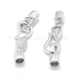 Rhodium Plated 925 Sterling Silver Fold Over Clasps&nbsp;STER-L055-069P