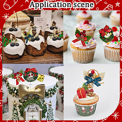 20Pcs 10 Styles Christmas Theme Plastic Cake Insert Card Decoration&nbsp;AJEW-SC0003-54A