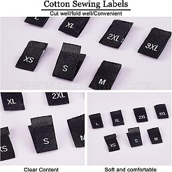 綿の縫製ラベル  布ラベル  縫製用  編み物  工芸  xs / s / m / l / xl  芝生の緑  40x10mm  5サイズ  50pcs /サイズ  250個/セット&nbsp;FIND-NB0001-29