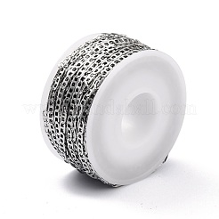 変色しにくい304ステンレススチール製アンカーチェーン  溶接されていない  スプールで  ステンレス鋼色  6x3x0.5mm  約32.81フィート（10m）/ロール&nbsp;STAS-P301-01P