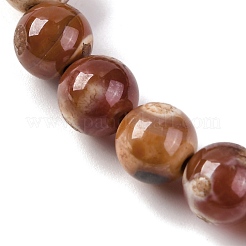 ファイヤーアゲートクラックルビーズ連売り  ラウンド  染め＆加熱  8mm  穴：1mm  約48個/連  14.96''（38センチメートル）&nbsp;G-G163-A01-02