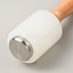 ステンレス鋼leathercraftハンマー  ナイロンハンマーヘッド付き  バリーウッド  21x4.95cm&nbsp;TOOL-H007-03C