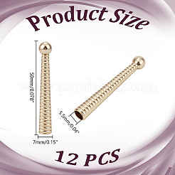12 個の合金コード端  コーン  ライトゴールド  50x7mm  穴：5.5mm  12個/セット&nbsp;FIND-HY0004-71LG