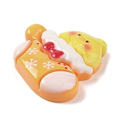 動物のクリスマスソックステーマ不透明樹脂デコデンカボション  ひよこ  23x24x6.5mm&nbsp;RESI-S397-03C