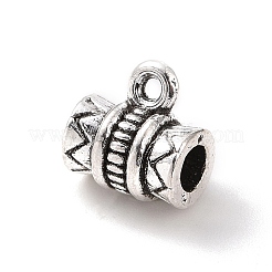 チベットスタイルの合金チューブベイル  ループベイル  ペンダントベイル  コラム  アンティークシルバー  8.5x8x6mm  穴：1.2mm  内径：3mm  694個/ 500g&nbsp;PALLOY-P293-193