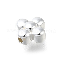真鍮ビーズ  カドミウムフリー＆ニッケルフリー＆鉛フリー  花  プラチナ  7.5x8x4.5mm  穴：1.2mm&nbsp;KK-D312-11P