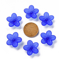 つや消しアクリルビーズキャップ  5花びら  花  藤紫色  19.5x20x5.5mm  穴：1.6mm  約740個/500g&nbsp;MACR-S371-08A-751
