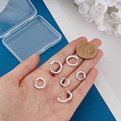 3ペア3スタイルの真鍮マイクロパヴェキュービックジルコニアフープピアス  銀  11~15x12~16x2mm  1ペア/スタイル&nbsp;EJEW-PH0001-29A