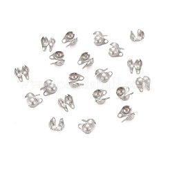 変色しにくい316サージカルステンレススチールボールチープ  カロット終了  クラムシェルノットカバー  6x4mm  穴：0.5mm&nbsp;STAS-I015-05