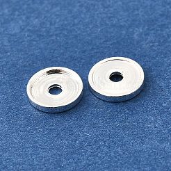 フラットラウンド真鍮ビーズ  ラックめっき  無鉛の  長持ちメッキ  銀  6x1mm  穴：1.4mm&nbsp;KK-L230-04S
