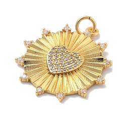 Brass Micro Pave Cubic Zirconia Pendants&nbsp;KK-M305-11G
