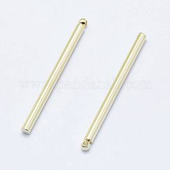 真鍮製ペンダント  長持ちメッキ  ニッケルフリー  スティック  18KGP本金メッキ  30x2mm  穴：1mm&nbsp;X-KK-G331-77G-NF
