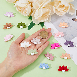 15Pcs 15 Colors Lotus Food Grade Eco-Friendly Silicone Beads&nbsp;SIL-DC0001-24
