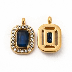 PVD Vacuum Plating 304 Stainless Steel Cubic Zirconia Pendants&nbsp;STAS-A076-03G-02