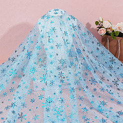 2M Polyester Snowflake Mesh Fabrics&nbsp;DIY-WH0622-386B