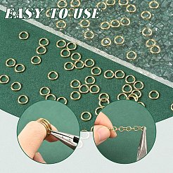 304ステンレススチールオープン丸カン  ラウンド  DIYジュエリー製作用  18KGP本金メッキ  20ゲージ  5x0.8mm  内径：3.4mm&nbsp;STAS-YW0001-62B