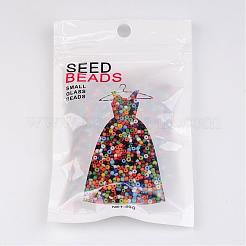 12/0不透明な色ラウンドガラスシードビーズ  ミックスカラー  2mm  穴：1mm  約3303個/50g&nbsp;X-SEED-A010-2mm-51