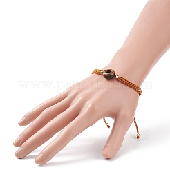 8Pcs 8 Style Natural Mixed Gemstone Donut/Pi Disc Braided Bead Bracelets Set&nbsp;BJEW-JB08967