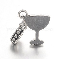 Large Hole Alloy Glass Rhinestone European Dangle Charms&nbsp;X-MPDL-L013-14