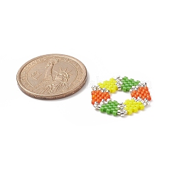 3 個 3 色手作りの日本のシード ビーズ  織機模様  六角  ミックスカラー  21x23x2mm  1pc /カラー&nbsp;PALLOY-MZ00040