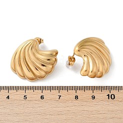 304 Stainless Steel Sea Wave Stud Earrings&nbsp;EJEW-M073-07G-01