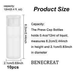 12ml peプラスチック製の空の詰め替え可能なフリップキャップボトル  PPプラスチック蓋付き  旅行液体化粧品保管用ボトルを絞る  透明  6.2cm  容量：12ml（0.4液量オンス）&nbsp;LS-MRMJ-WH0037-13A