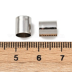 真鍮製コードエンドパーツ  長持ちメッキ  ラックめっき  コラム  プラチナ  8x7mm  穴：1.4mm  内径：6mm&nbsp;KK-P309-02B-P