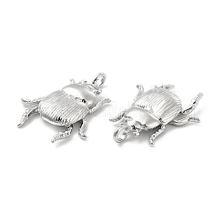 真鍮チャーム  昆虫チャーム  プラチナメッキ  17x13.5x3mm  穴：1.6mm&nbsp;X-KK-G447-10P